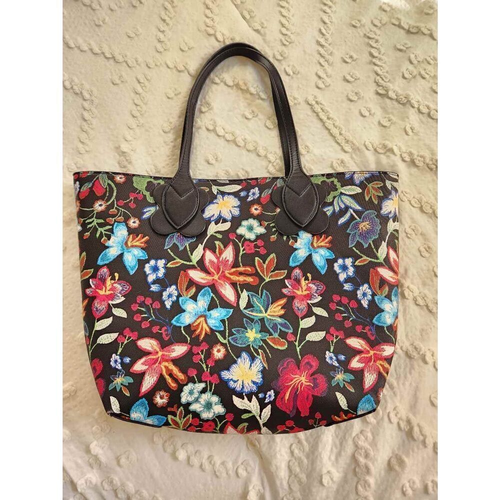 Mellow World floral imitation embroidery stitch shoulder bag purse medium Easy c